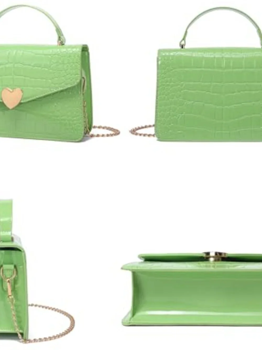 PU Leather Crossbody Satchel Purse with Magnetic Closure Heart Shape